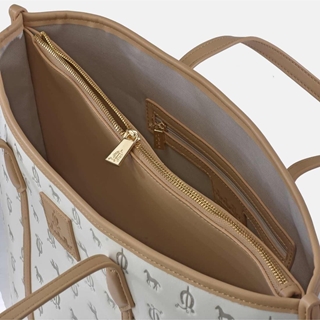 Bolso "EL CABALLO" shopping dos asas ivory camel - Imagen 2